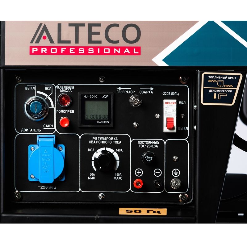 Сварочный генератор Alteco Profesional ADW-180E (панель управления)