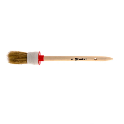 Кисть круглая MTX № 6 (30 мм), натуральная щетина, деревянная ручка - фото 1