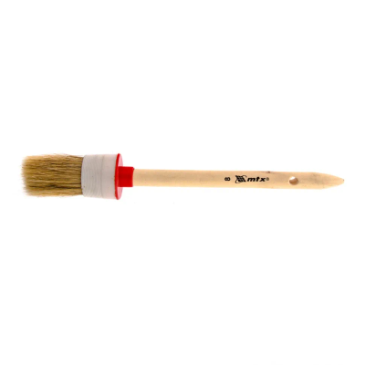 Кисть круглая MTX № 8 (35 мм), натуральная щетина, деревянная ручка - фото 1