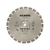 Диск алмазный Hilberg Asphalt Laser 400 мм (сегментный, с защитным зубом)